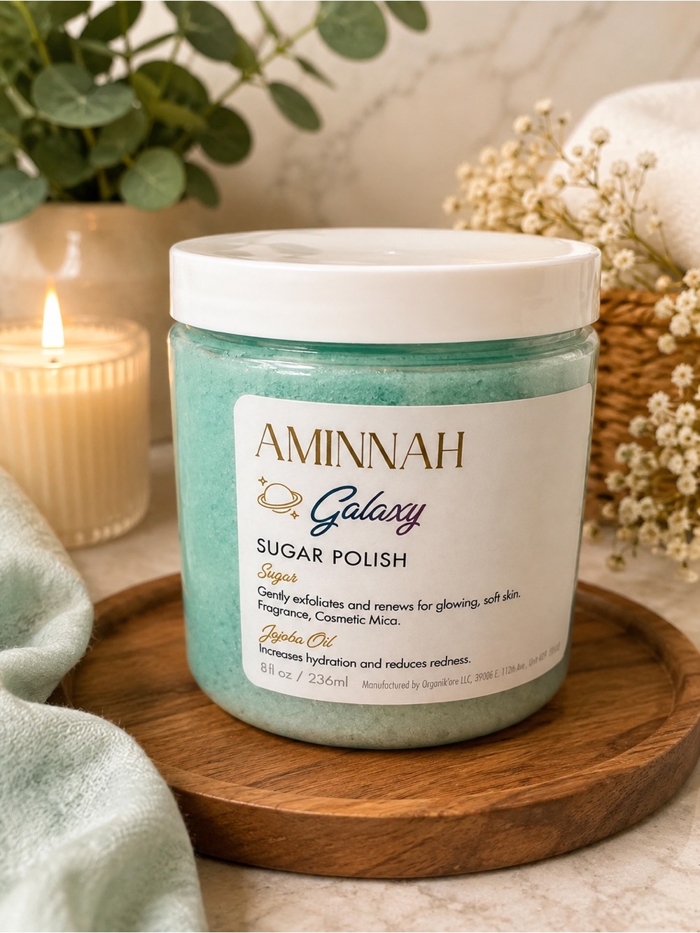AMINNAH-Galaxy Sugar Polish - Seafoam Green